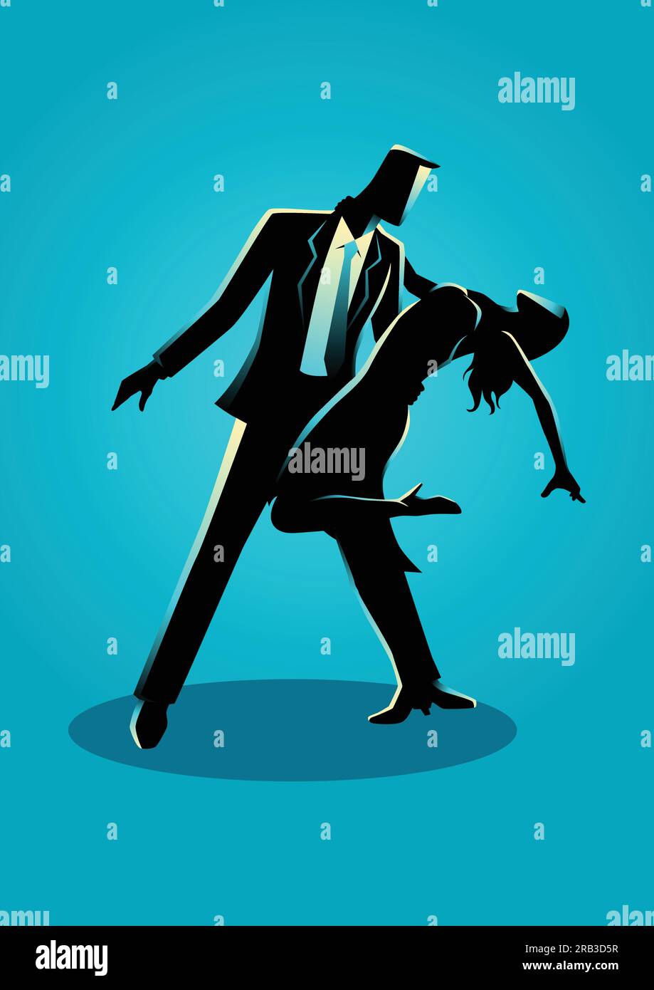 Silhouette illustration of a couple dancing Stock Vector Image & Art ...