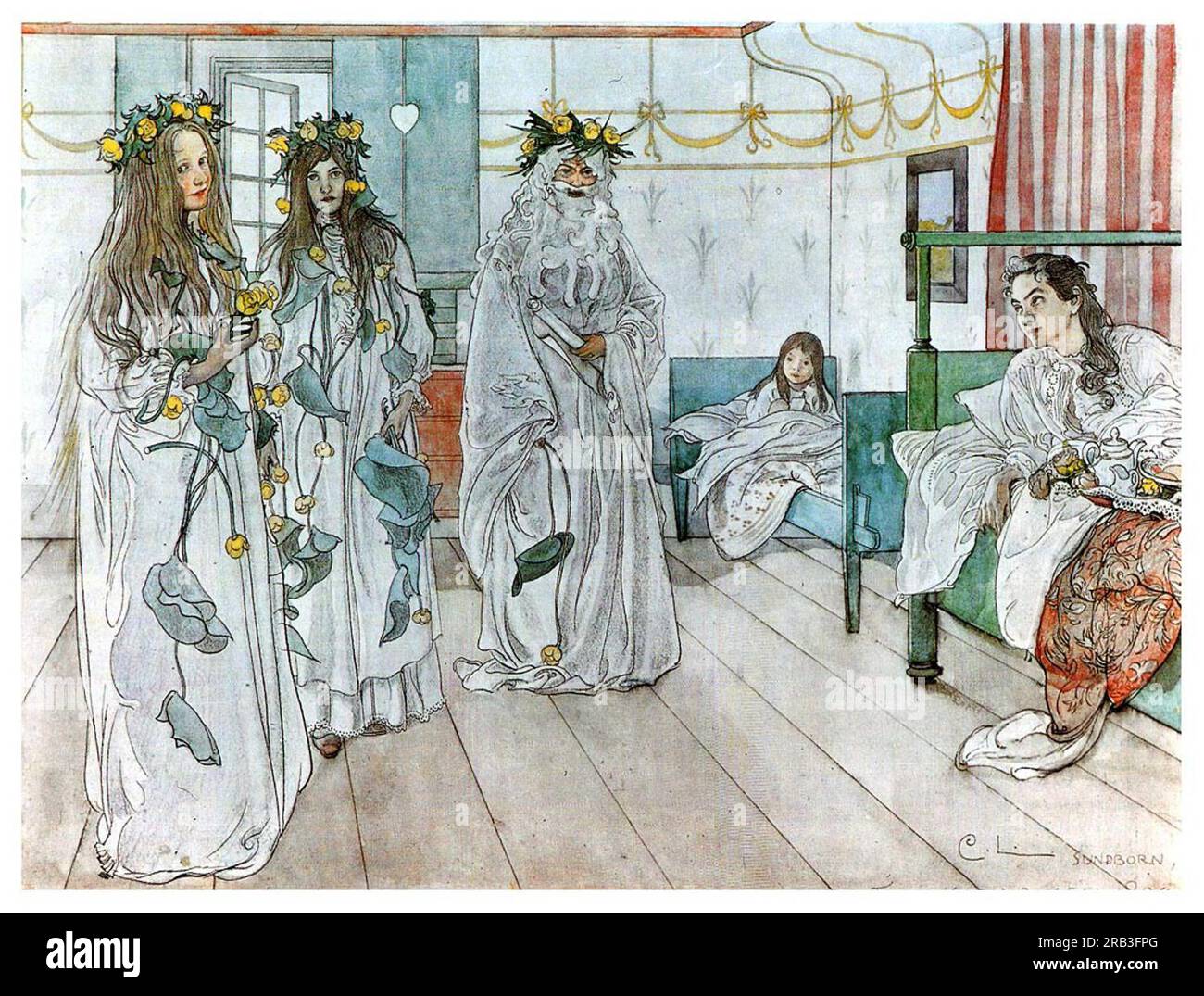 For Karin's name day 1899; Sweden by Carl Larsson Stock Photo Alamy