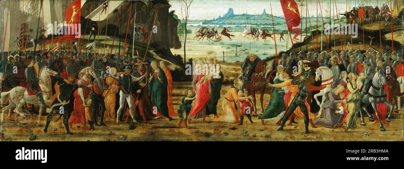acopo del Sellaio (Jacopo di Archangelo), Italian (active Florence), 1441/42-1493 -- The Reconciliation of the Romans and Sabines  1485-90 Stock Photo