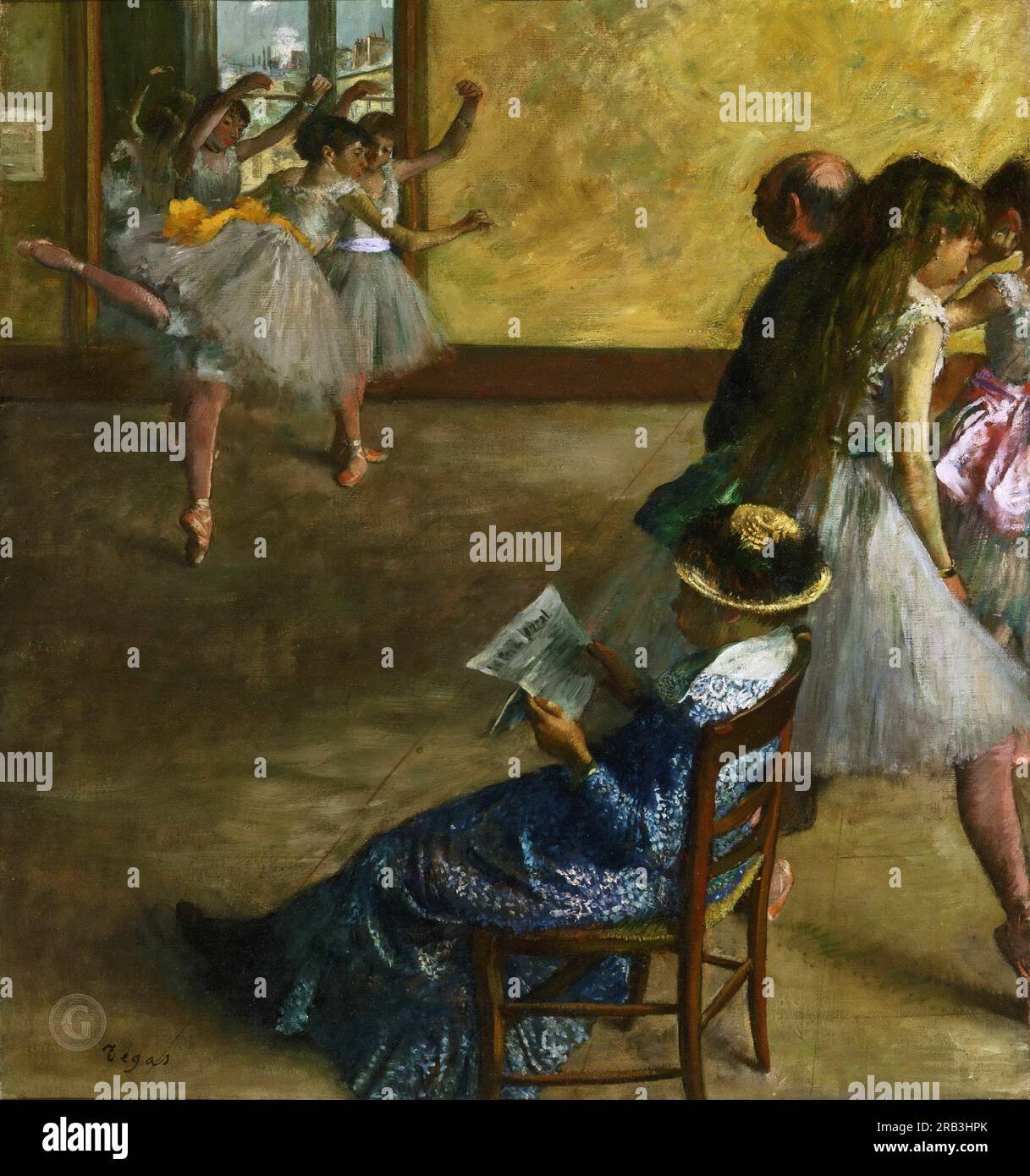 Hilaire-Germain-Edgar Degas, French, 1834-1917 -- The Ballet Class  c. 1880. Stock Photo