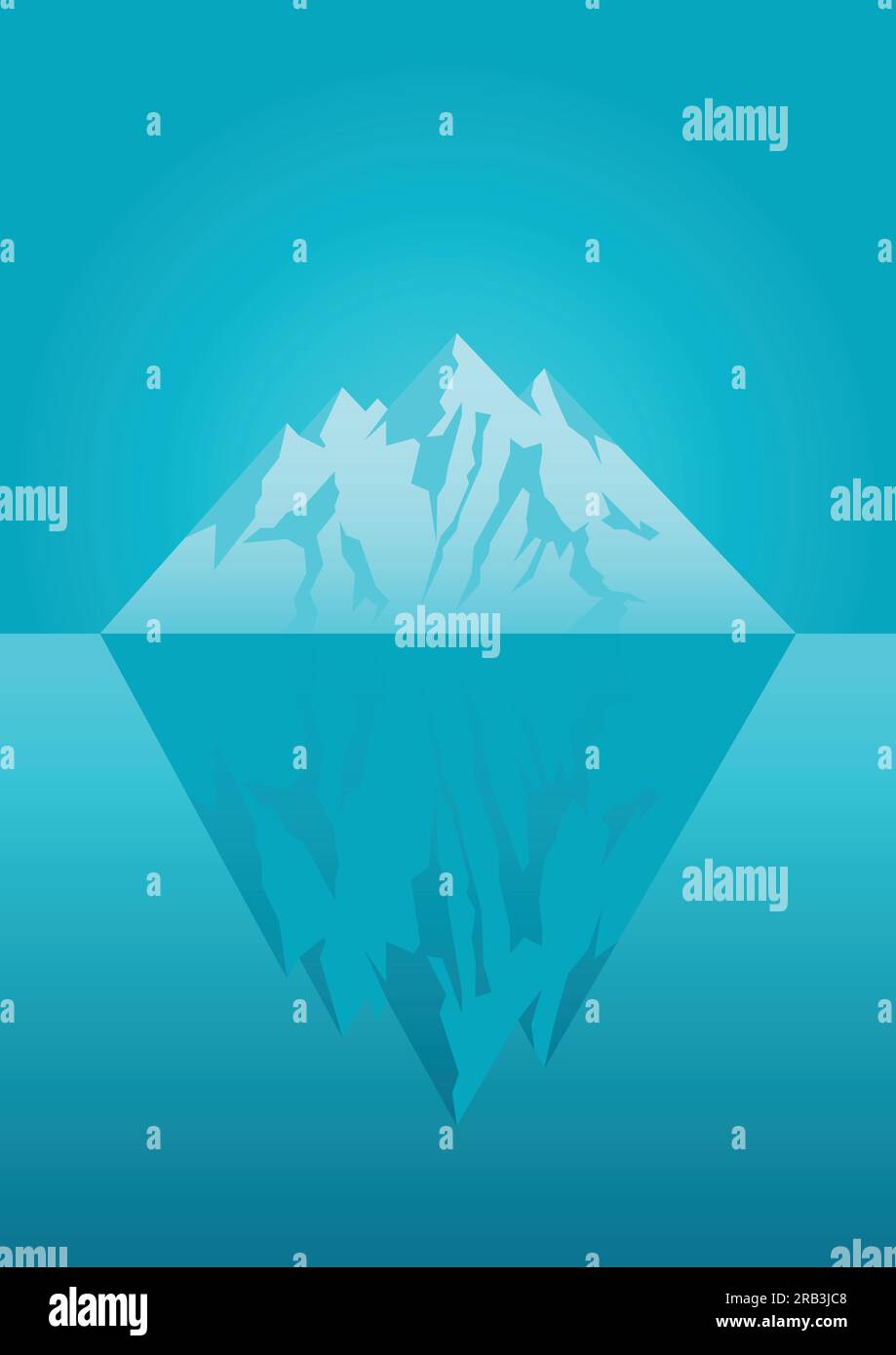 Illustration of an iceberg, concept for iceberg principle Stock Vector