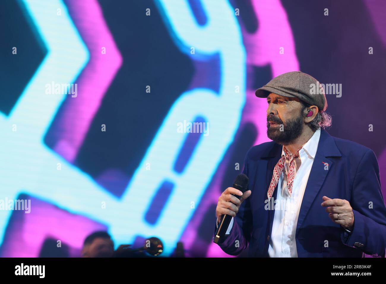 July 6, 2023: 6 July 2023 (Fuengirola, Malaga) The Marenostrum Fuengirola concert series has, in its 8th edition, a large number of international artists. Last night, the apotheotic Juan Luis Guerra with his band 440, fell in love with the audience of Marenostrum Fuengirola in a historic concert, where he included some of his best known songs and made all the attendees dance to the rhythm of merengue and bachata (Credit Image: © Lorenzo Carnero/ZUMA Press Wire) EDITORIAL USAGE ONLY! Not for Commercial USAGE! Stock Photo