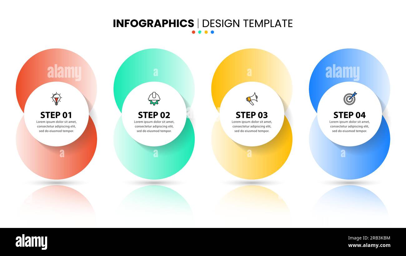 Infographic template with icons and 4 options or steps. Can be used for ...