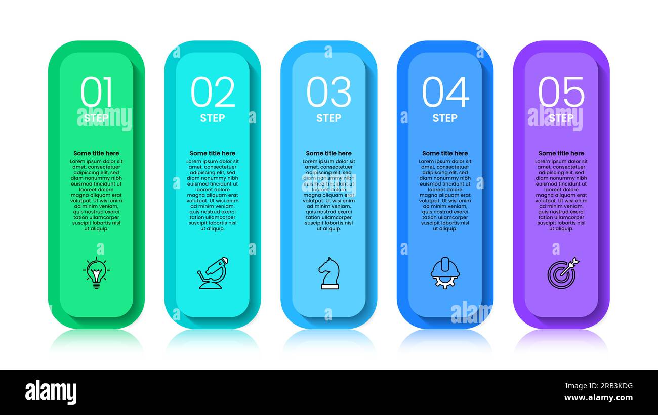 Infographic template with icons and 5 options or steps. Can be used for ...