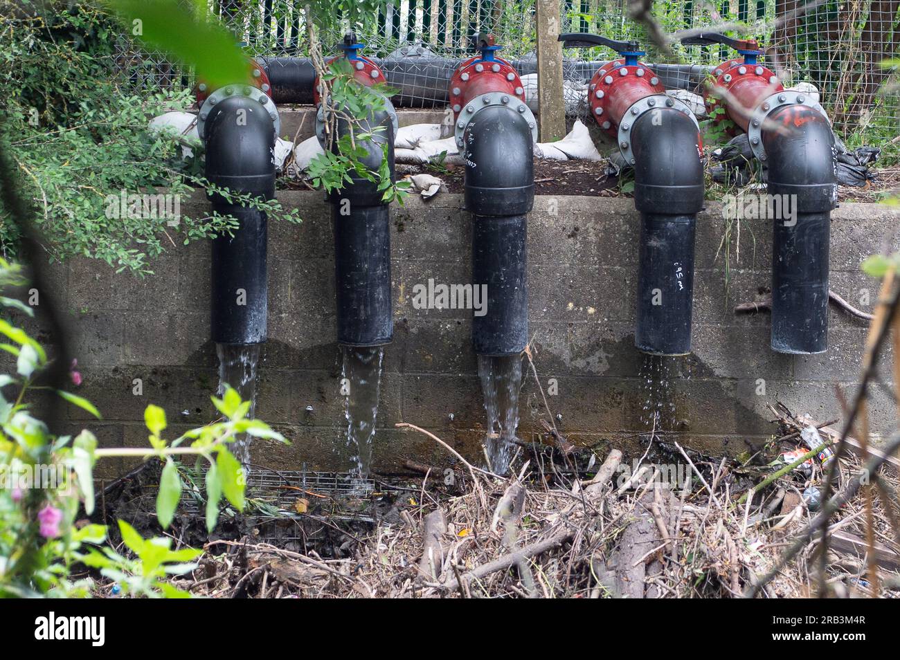 Ruislip. UK. 6th July, 2023. HS2 have installed pipework along the ...