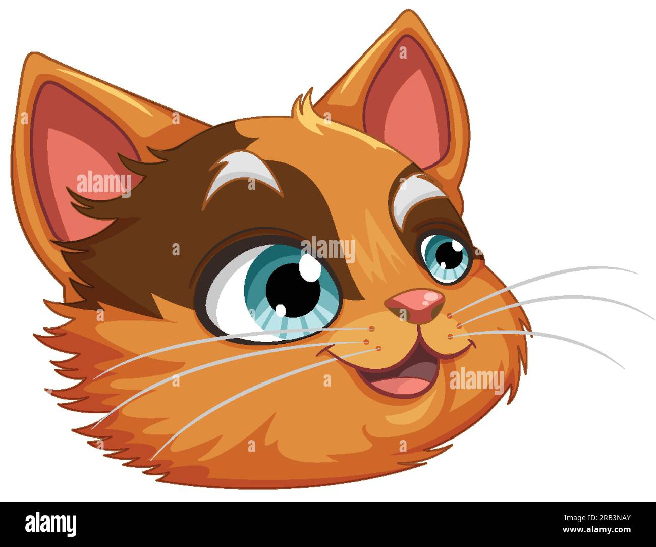 An Orange Cat Head with Striking Blue Eyes illustration Stock Vector ...