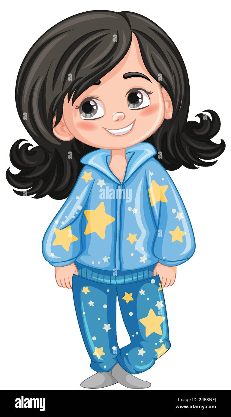Cute cartoon character in pajamas illustration Stock Vector Image