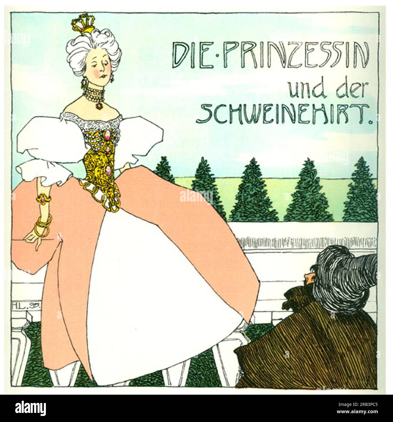 Titel a Schweinehirt 1897 by Heinrich Lefler Stock Photo