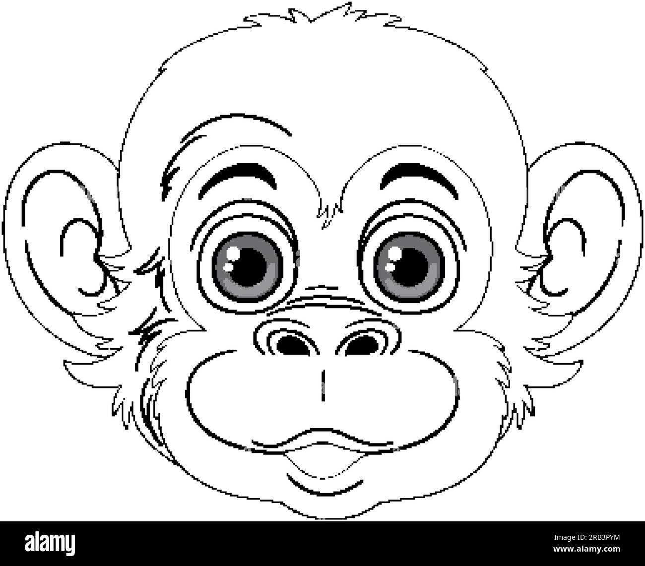 Chimpanzee Cartoon Character Outline for Coloring illustration Stock