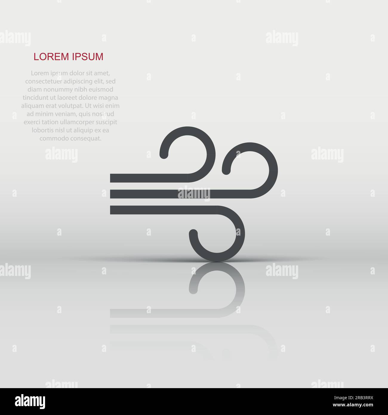 Wind icon in flat style. Air vector illustration on white isolated ...
