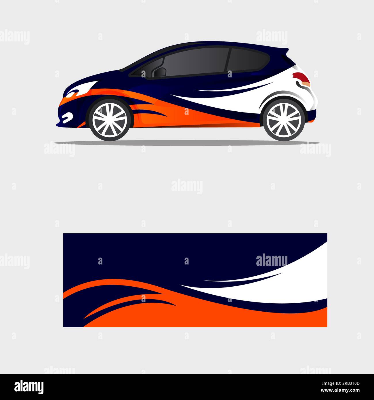 wrappign car decal dark blue flame creative concept Stock Vector