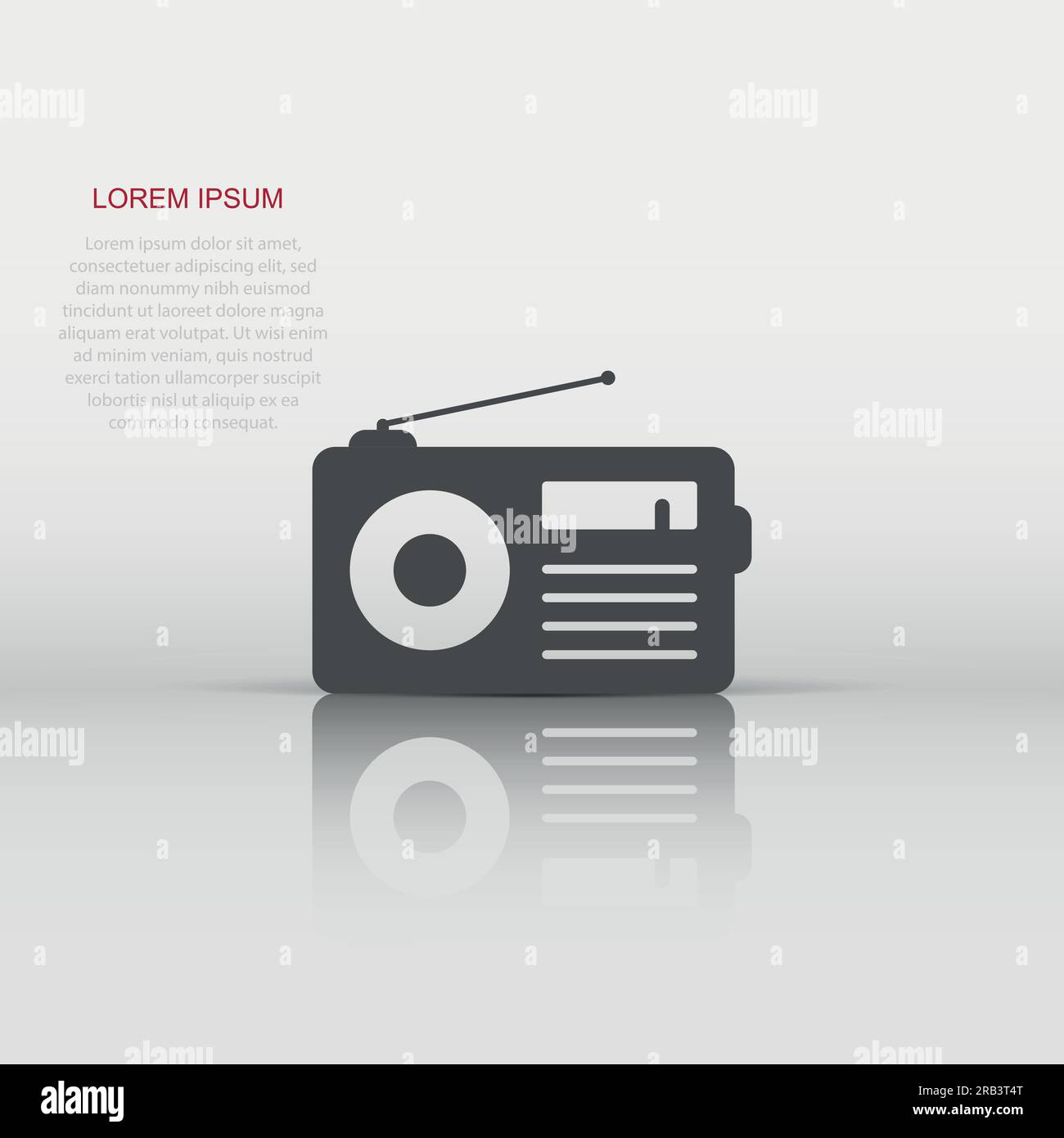 Radio icon in flat style. Fm broadcast vector illustration on white isolated background. Radiocast business concept. Stock Vector