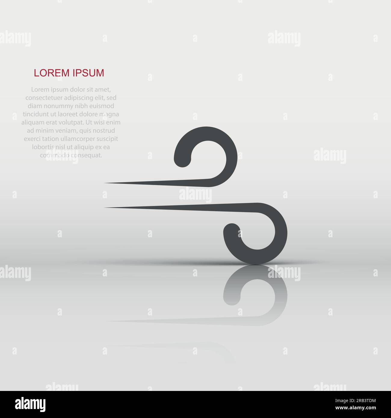 Wind icon in flat style. Air vector illustration on white isolated ...