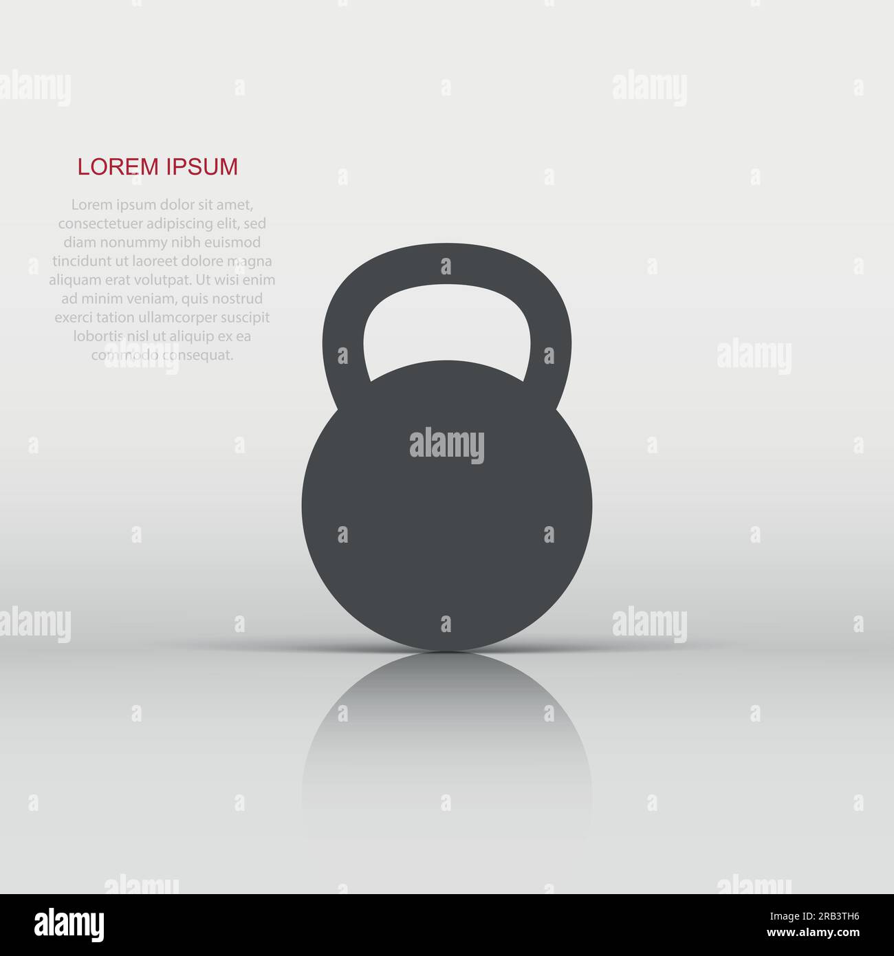 Kettlebell icon in flat style. Barbell sport equipment vector ...