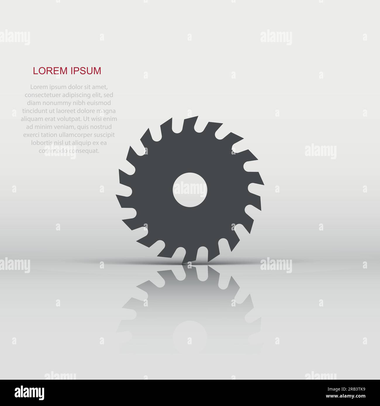 Saw blade icon in flat style. Circular machine vector illustration on ...