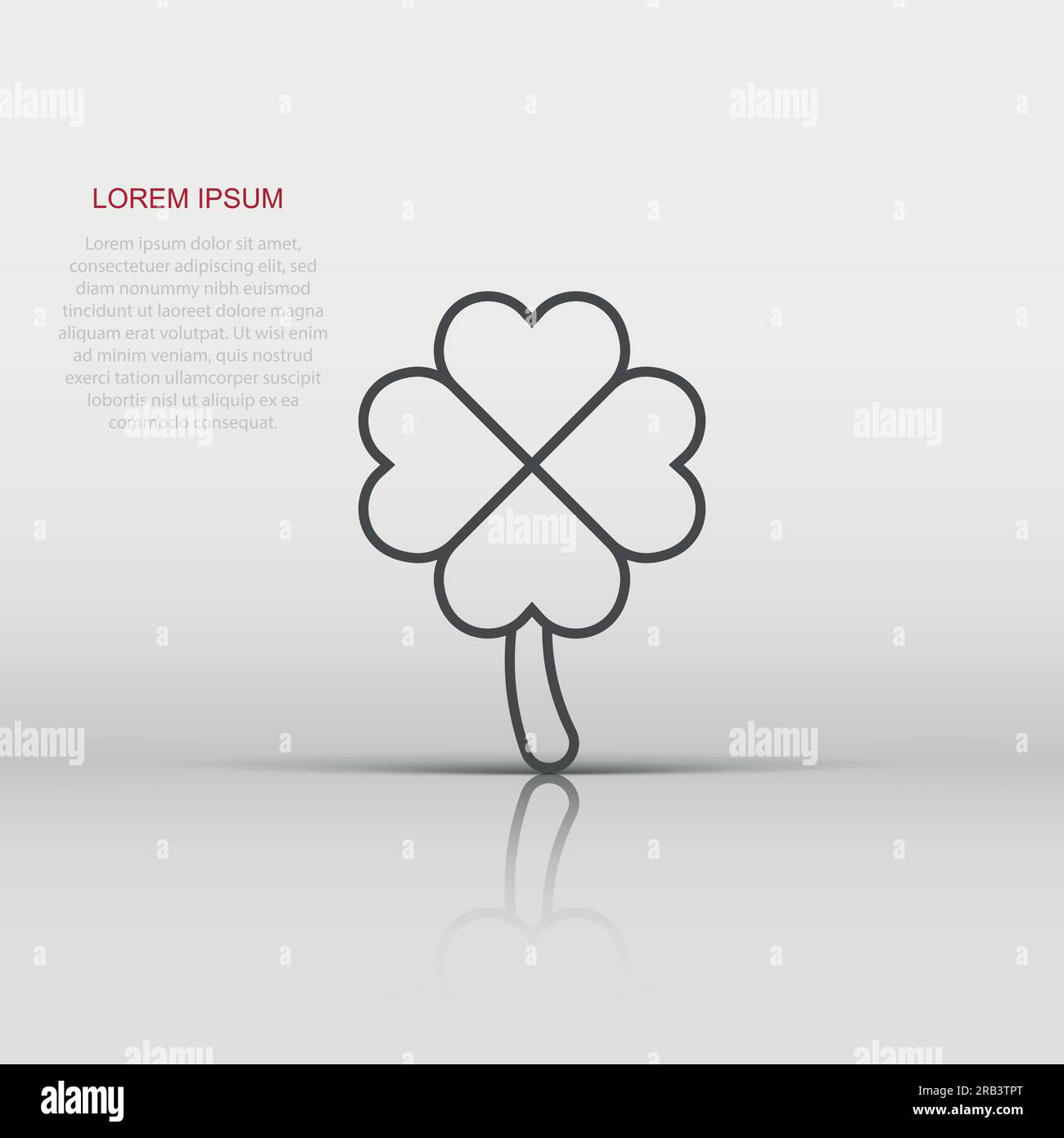 Four leaf clover icon in flat style. St Patricks Day vector ...