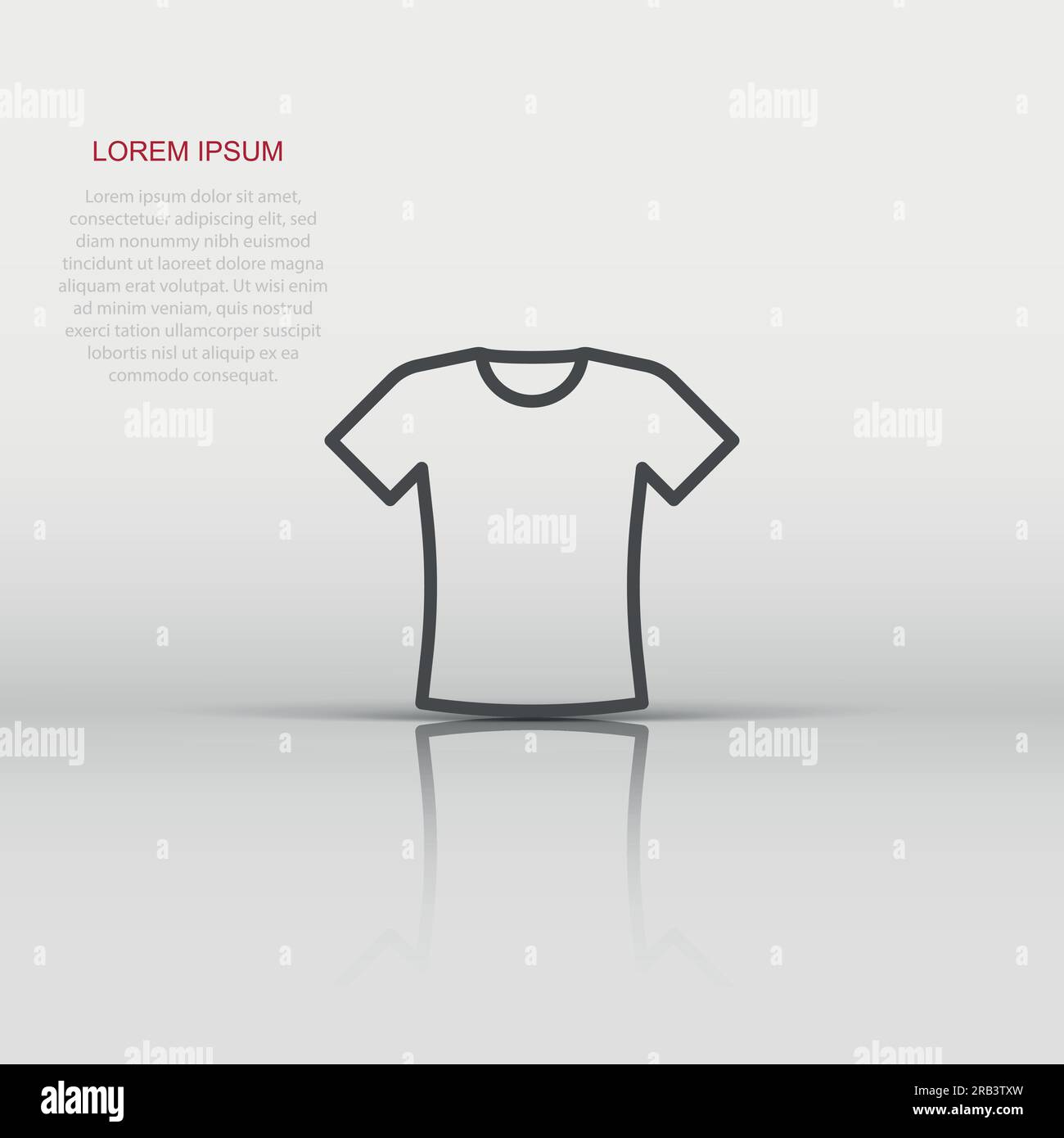 Tshirt icon in flat style. Casual clothes vector illustration on white ...