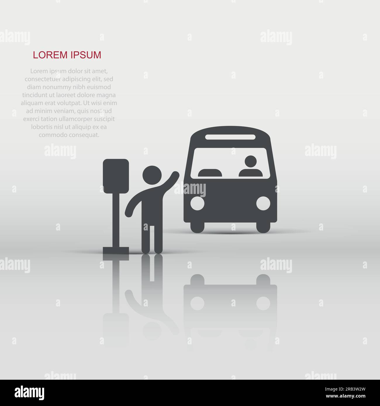 Bus station icon in flat style. Auto stop vector illustration on white ...