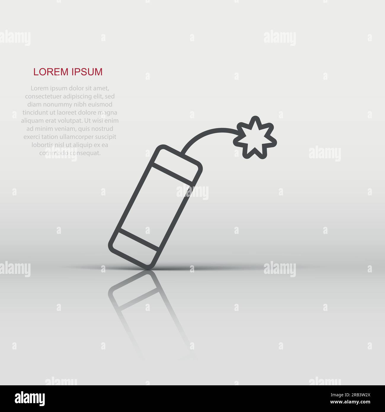 Bomb icon in flat style. Dynamite vector illustration on white isolated ...