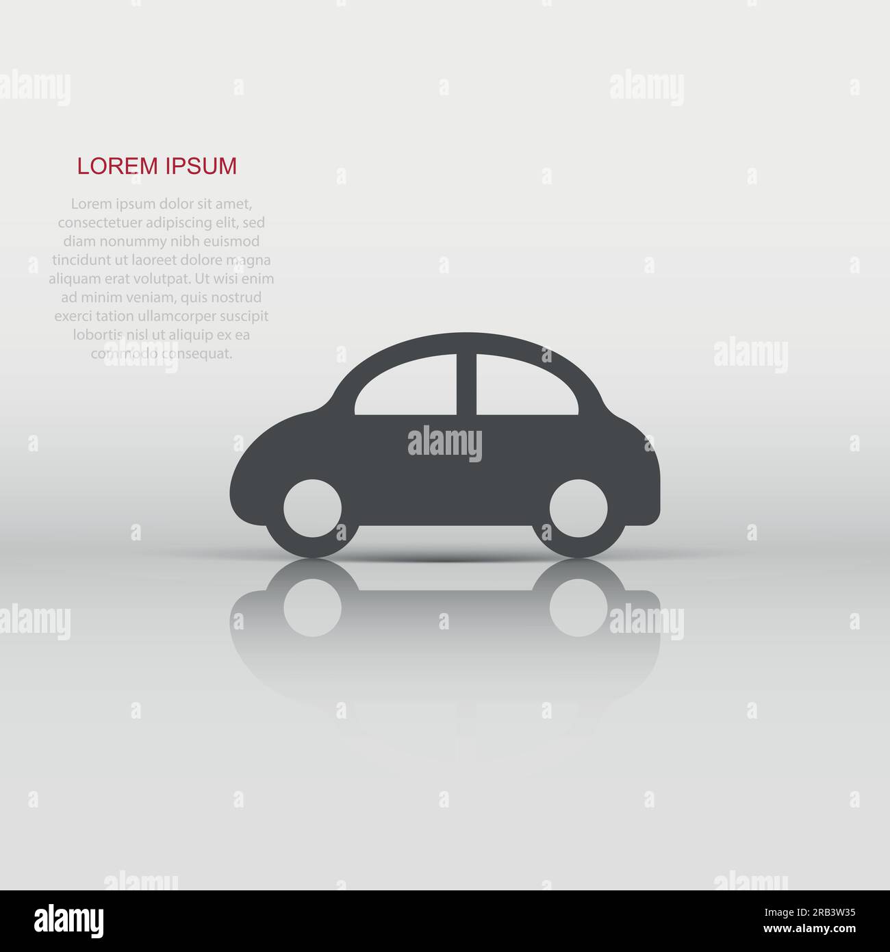 Car icon in flat style. Automobile vehicle vector illustration on white ...
