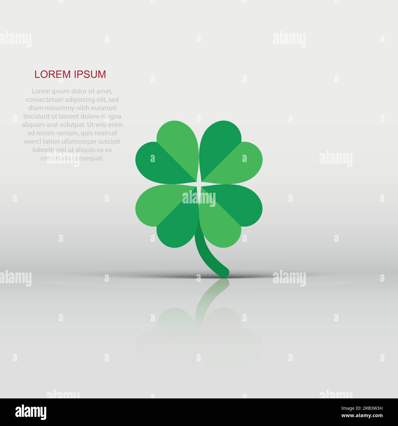 Four leaf clover icon in flat style. St Patricks Day vector ...