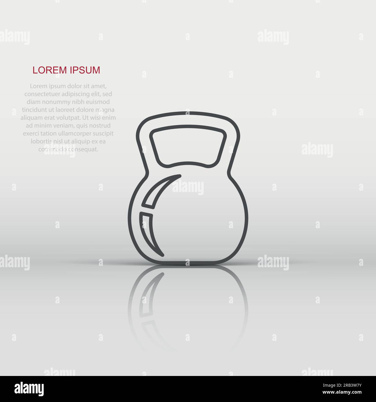 Kettlebell icon in flat style. Barbell sport equipment vector ...