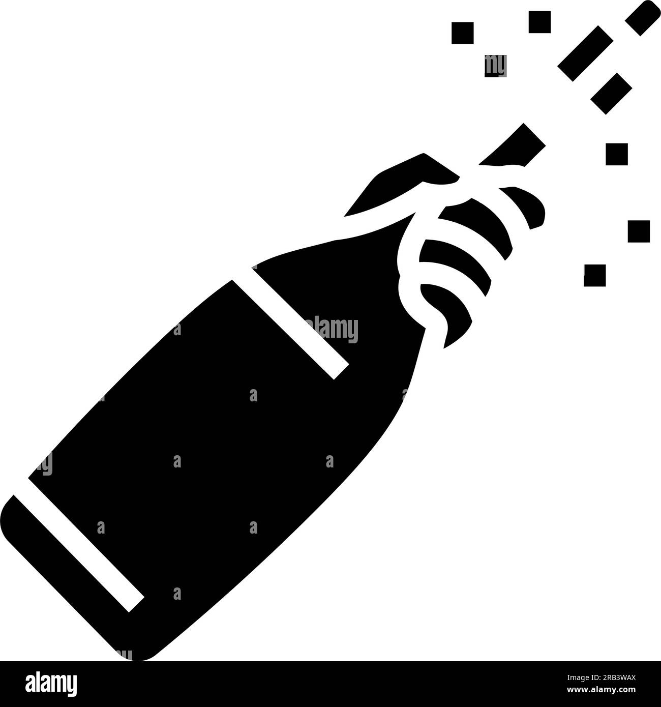 hand champagne bottle cork glyph icon vector illustration Stock Vector