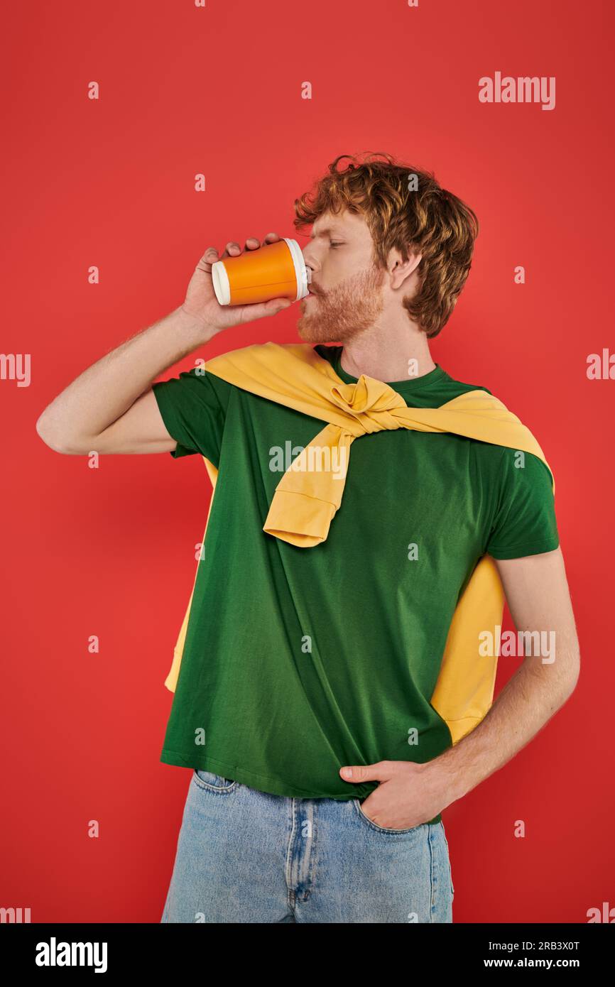 Curly red hair beard male hi-res stock photography and images - Alamy