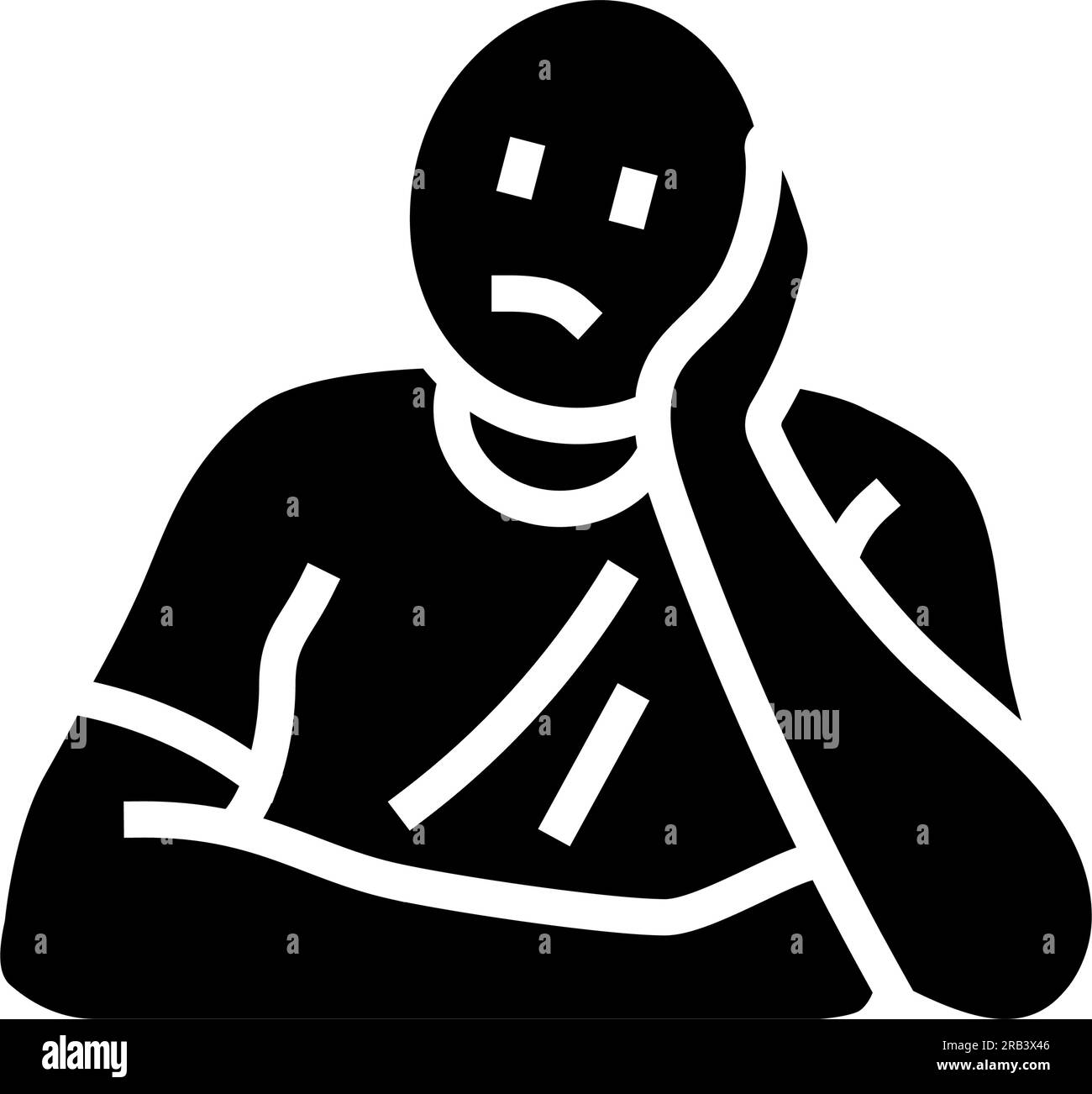 sad mood man glyph icon vector illustration Stock Vector Image & Art ...