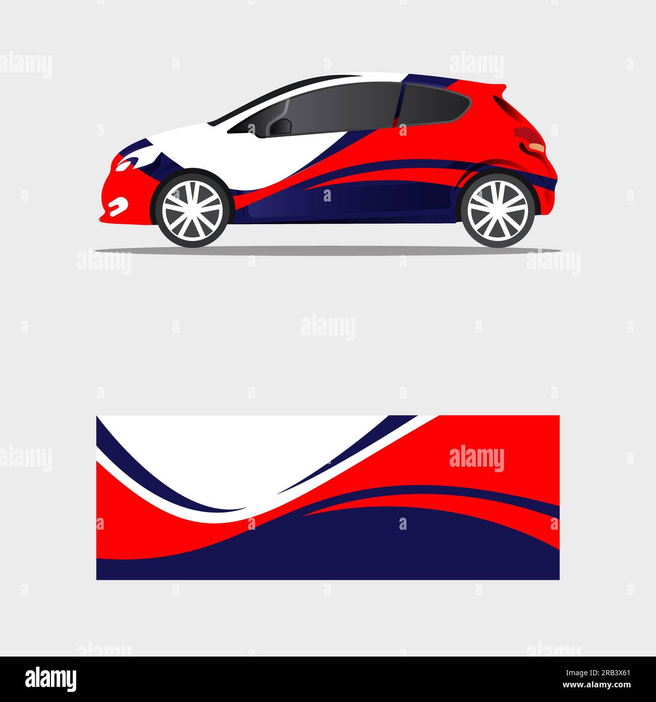 Red car with white stripes Stock Vector Images Alamy