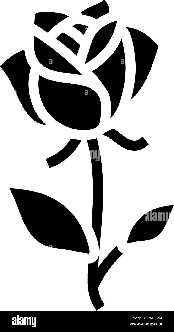 rose tattoo art vintage glyph icon vector illustration Stock Vector ...