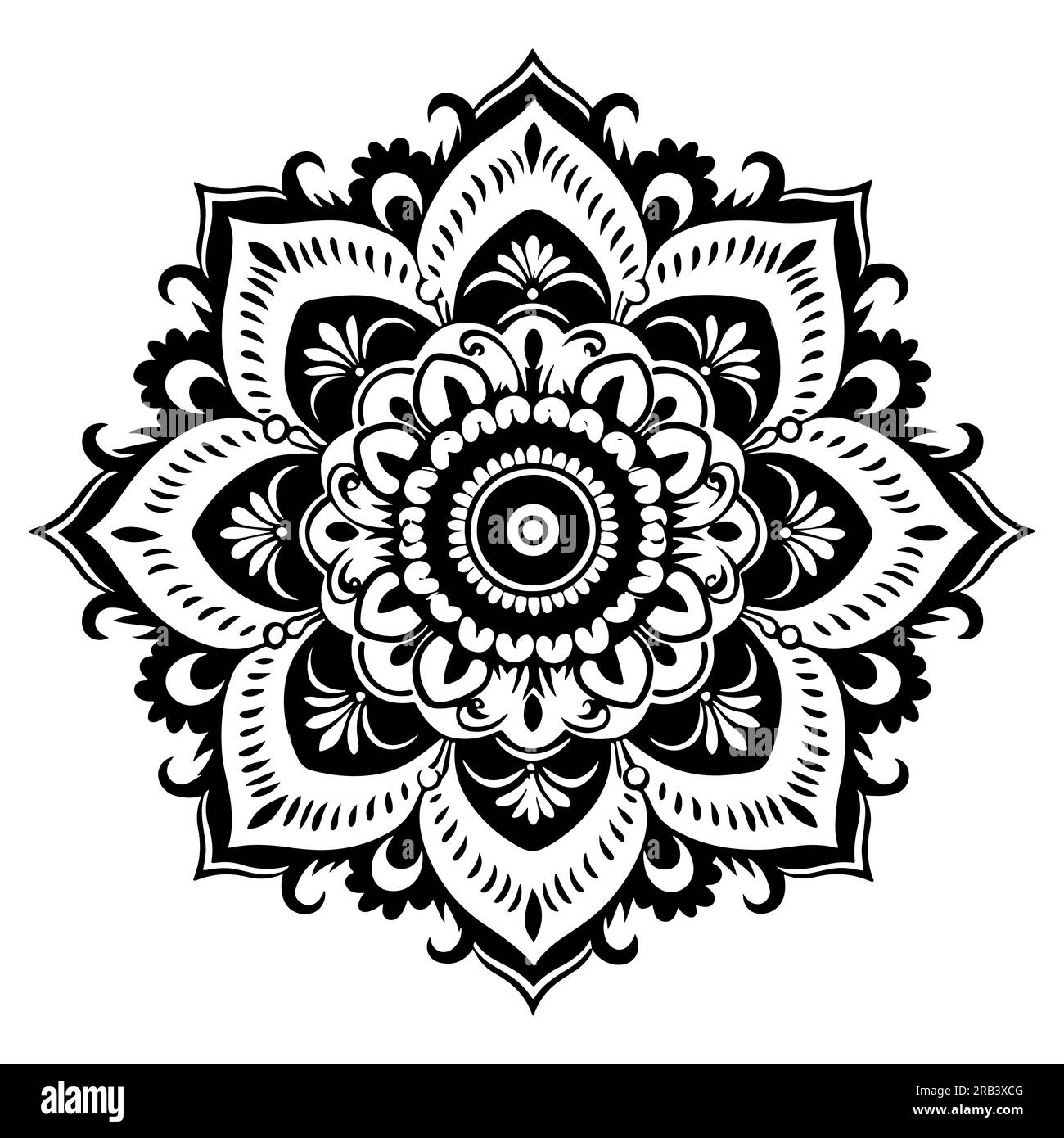 Decorative mandala design in colouring book style Stock Vector