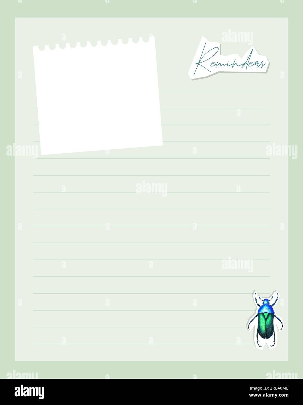 Reminders blank vintage decoupage collage style with hand drawn pencil