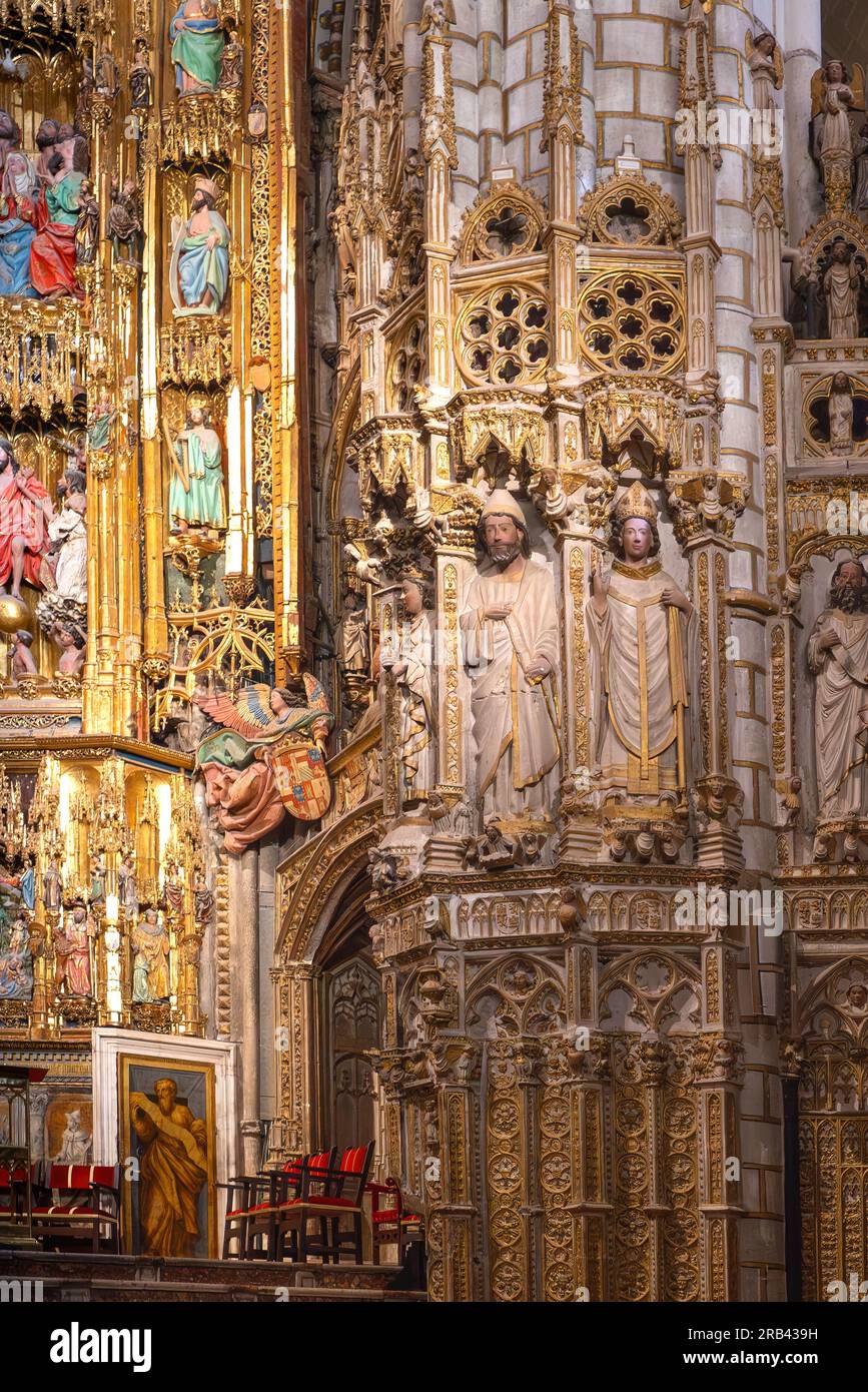 Pillar with Faqih of Toledo Sculpture at the Main Altar of Toledo Cathedral Toledo, Spain