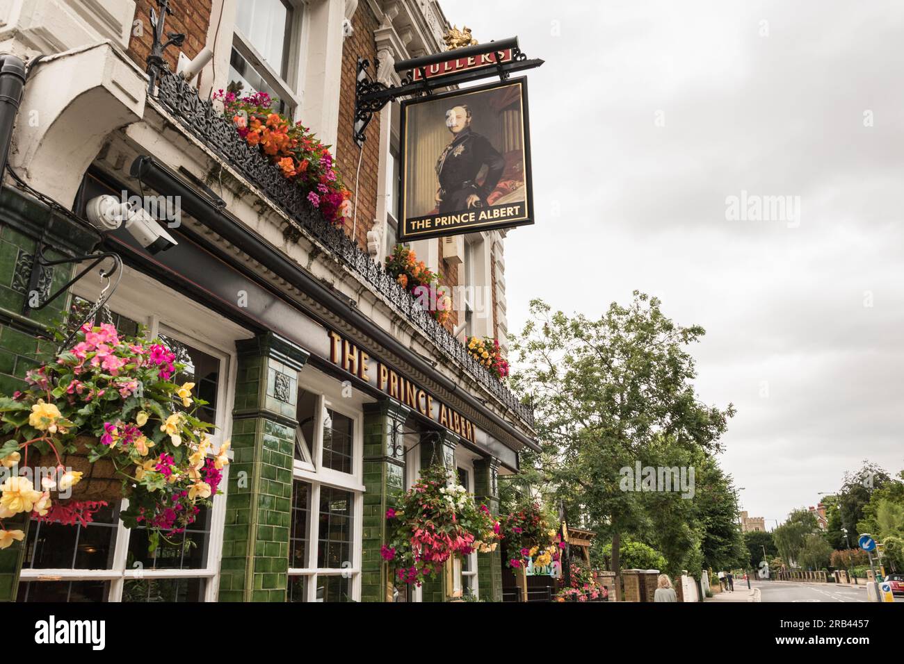Pub signage outside t Prince Albert public house on Hampton Road