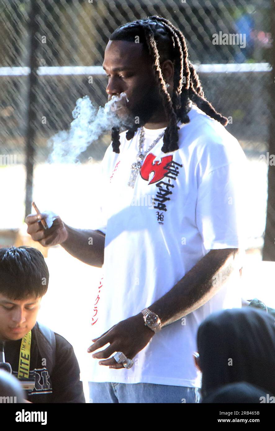 New York, NY, USA. 6th July, 2023. Burna Boy shooting music video in