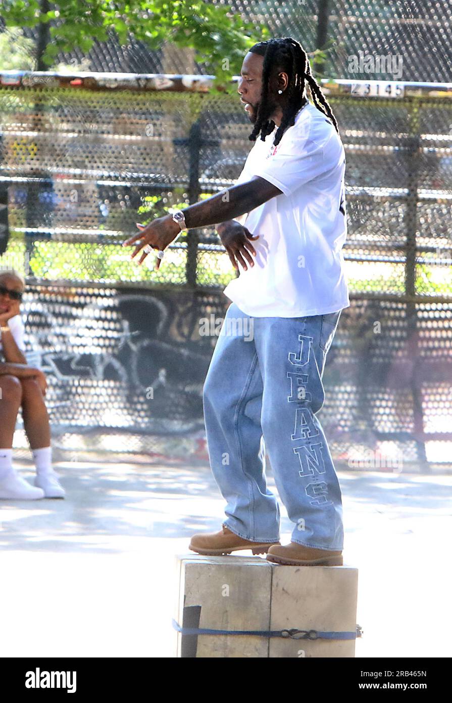 New York, NY, USA. 6th July, 2023. Burna Boy shooting music video in