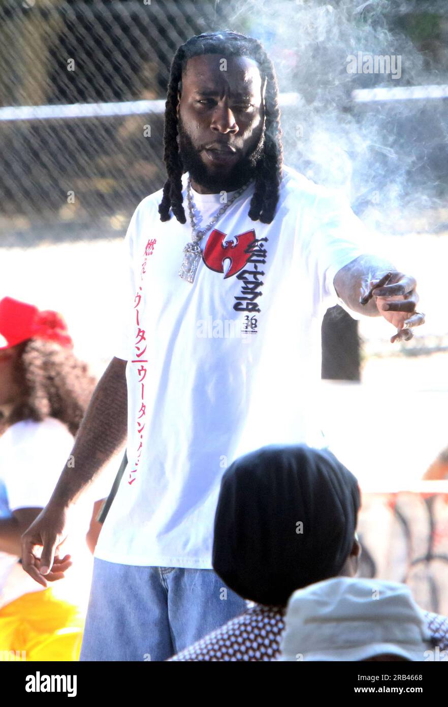 New York, NY, USA. 6th July, 2023. Burna Boy shooting music video in