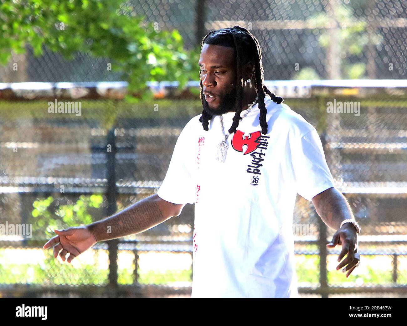 New York, NY, USA. 6th July, 2023. Burna Boy shooting music video in