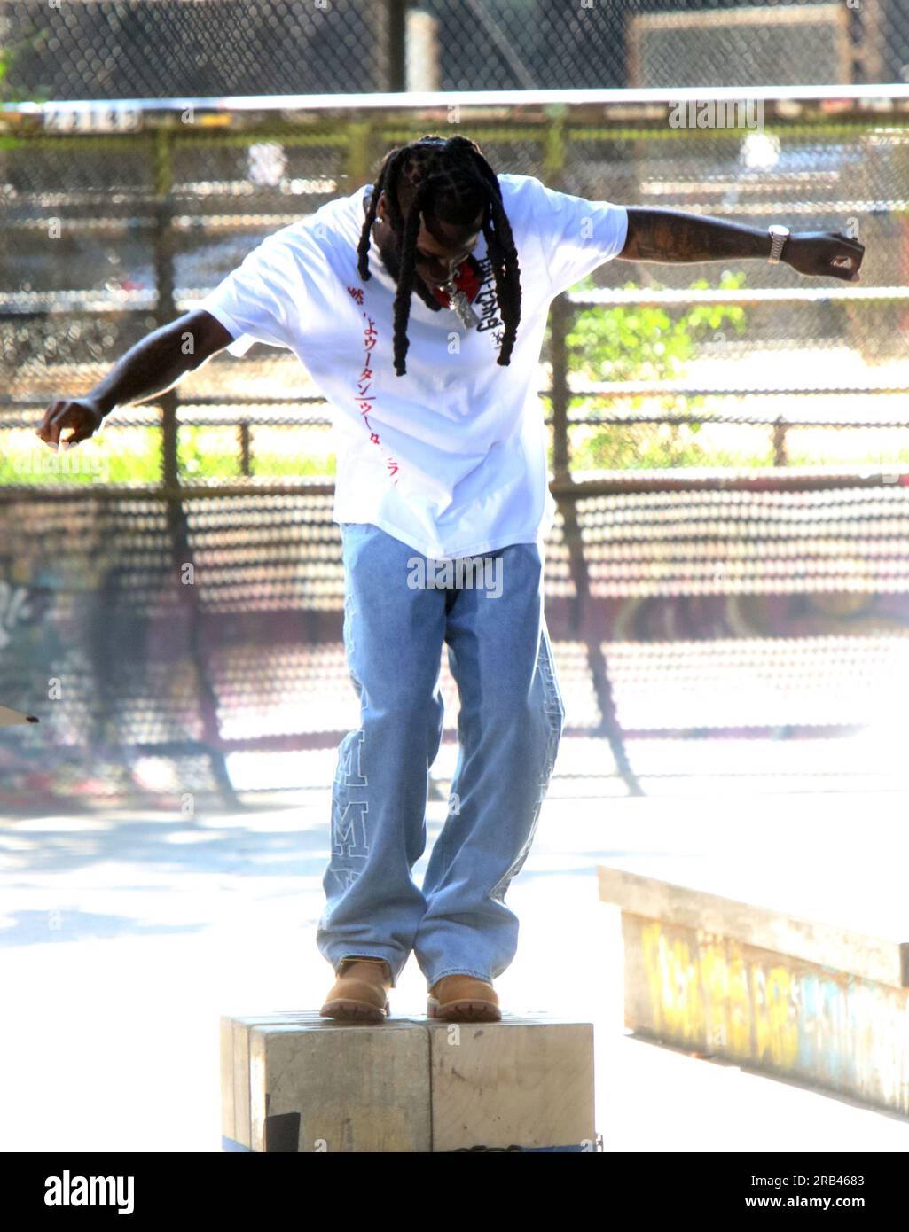 New York, NY, USA. 6th July, 2023. Burna Boy shooting music video in