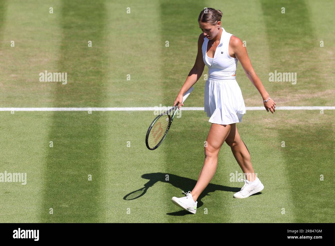 7th July 2023; All England Lawn Tennis and Croquet Club, London, England: Wimbledon Tennis Tournament; Marta Kostyuk during her match with Paula Badosa Credit: Action Plus Sports Images/Alamy Live News Stock Photo