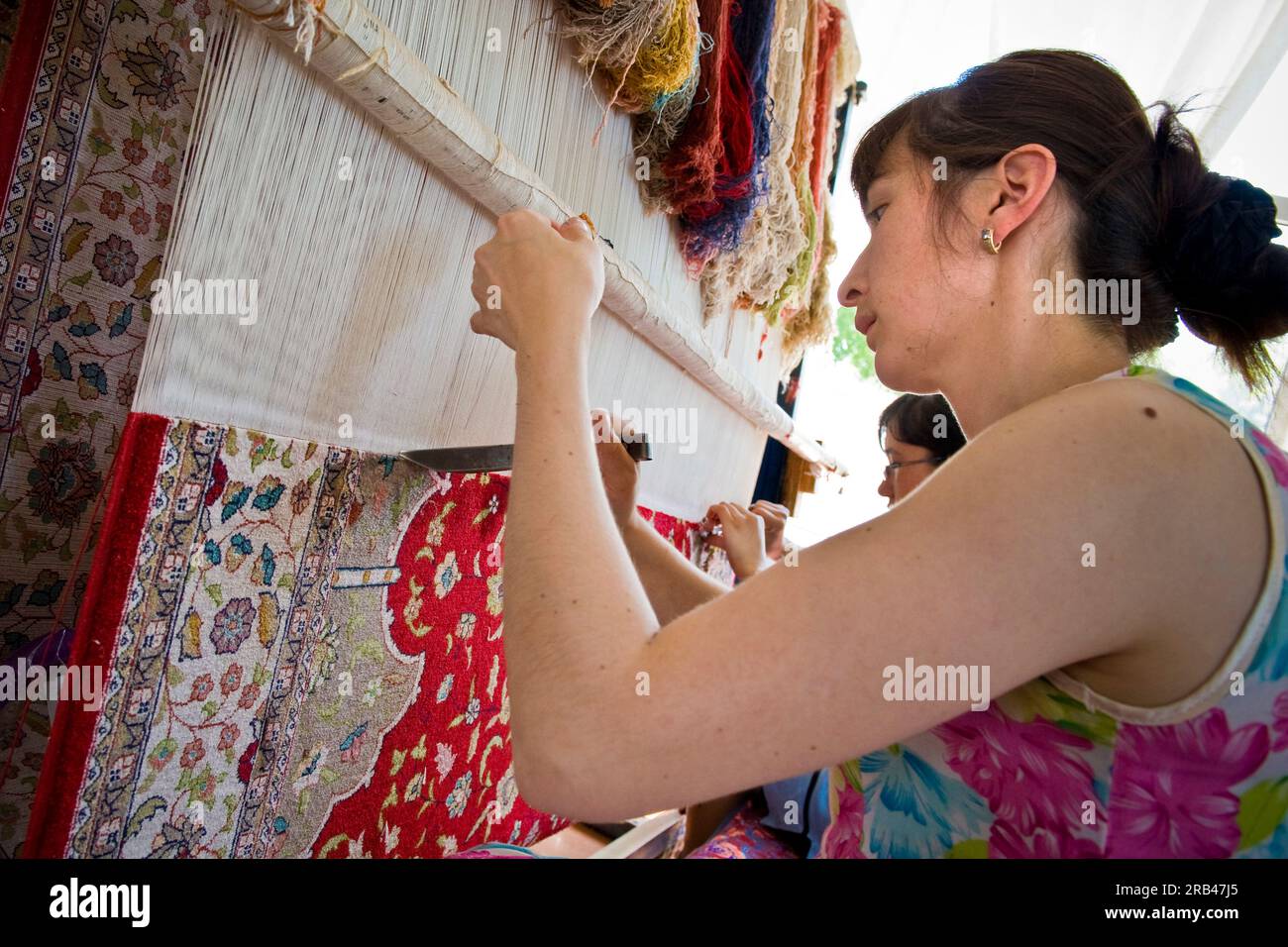 Uzbekistan, Samarkand, carpets factory Stock Photo Alamy