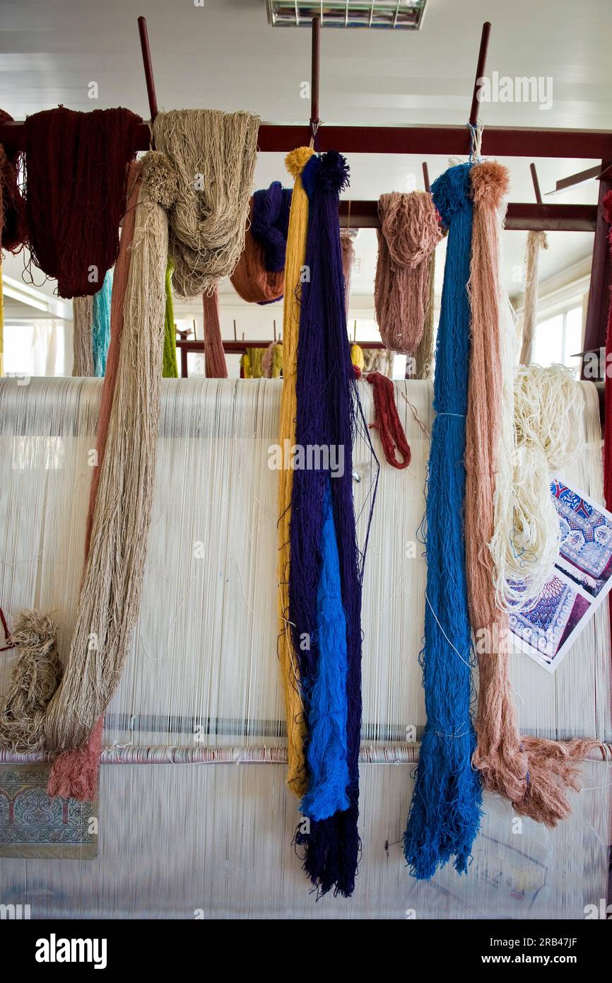 Uzbekistan, Samarkand, carpets factory Stock Photo Alamy