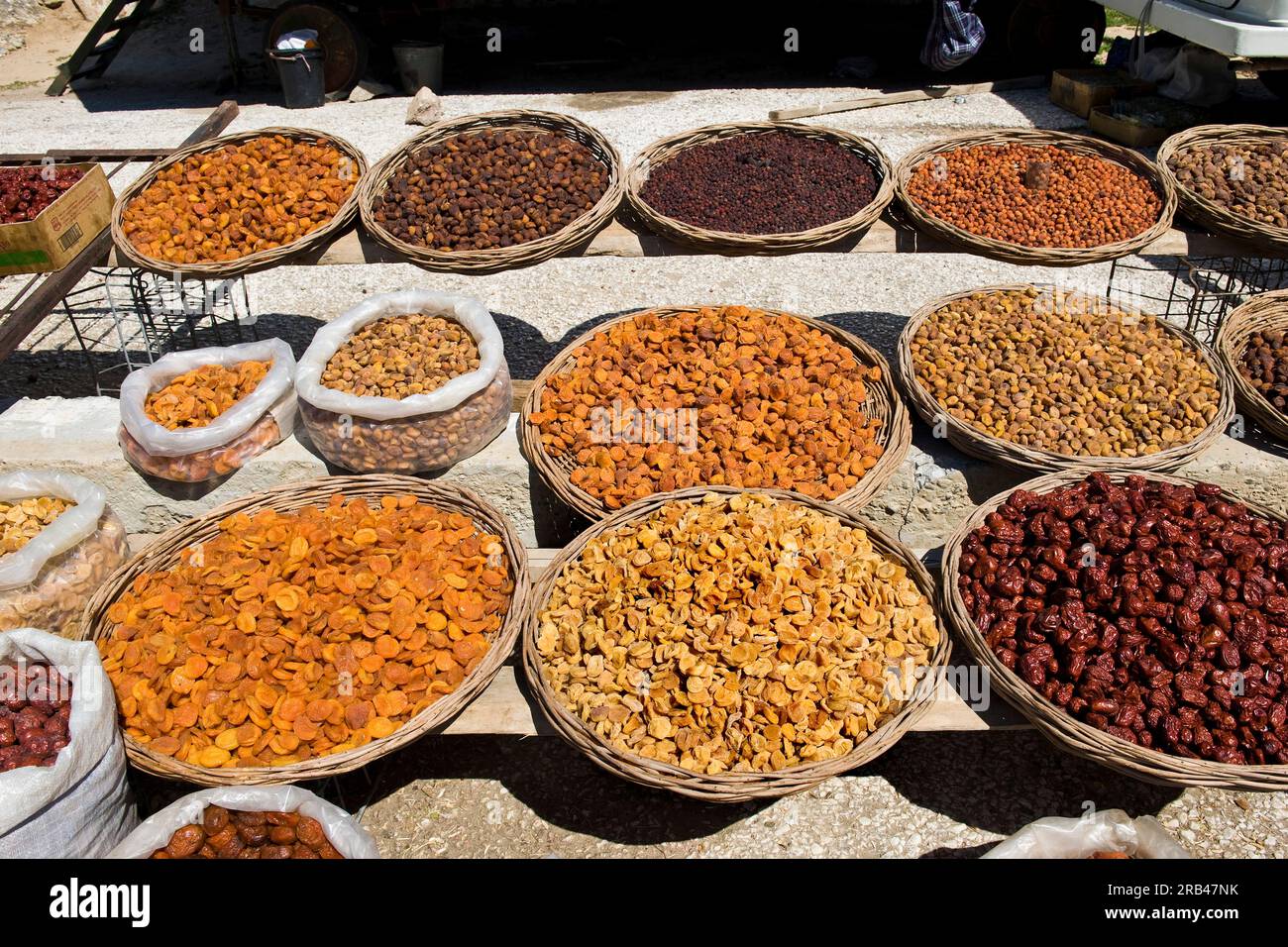 Uzbekistan, Shakhrisabz, traditional market, dry fruits Stock Photo Alamy