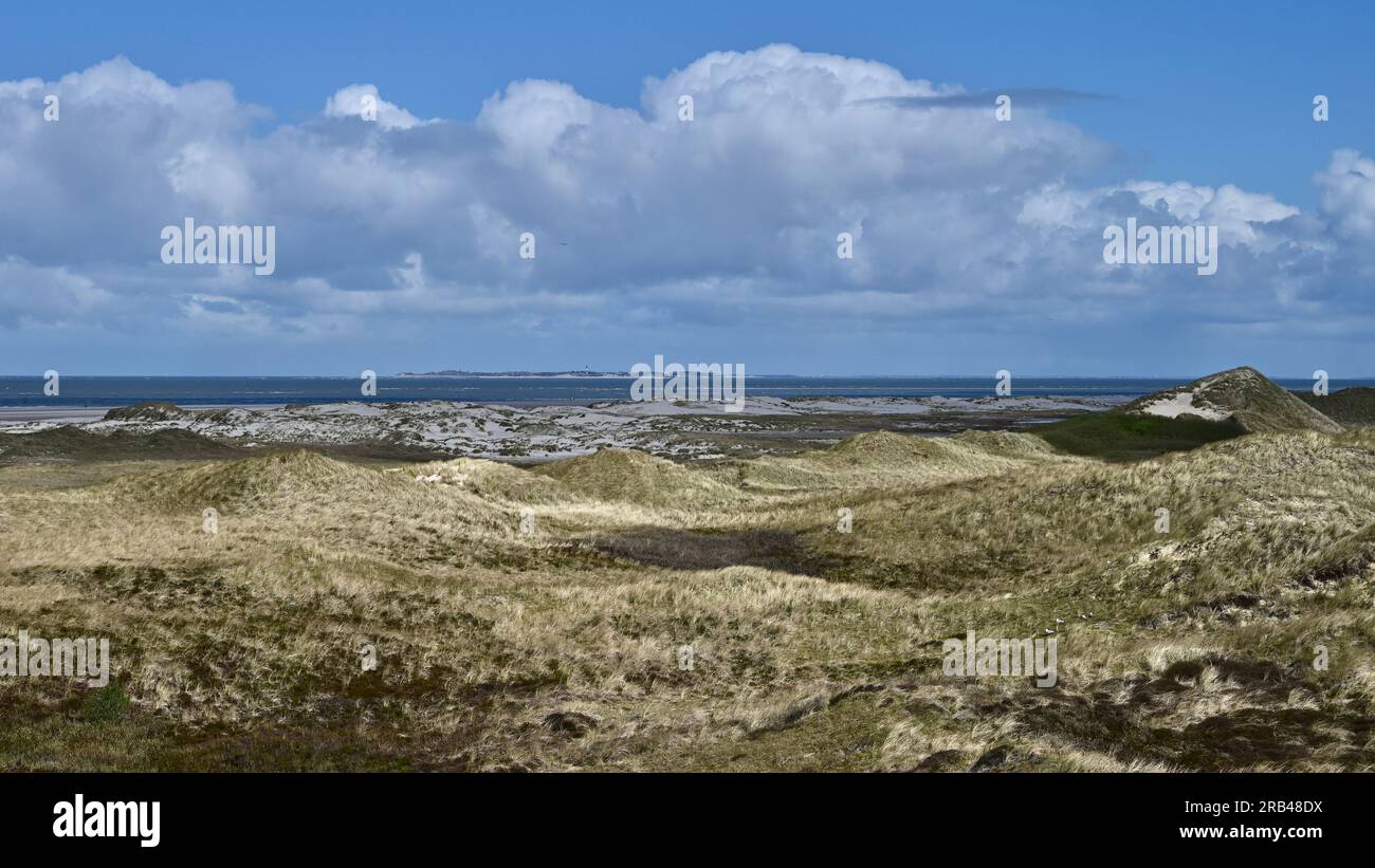 Beaches and dunes between the villages of Norden and Nebel, Amrum, Germany Stock Photo