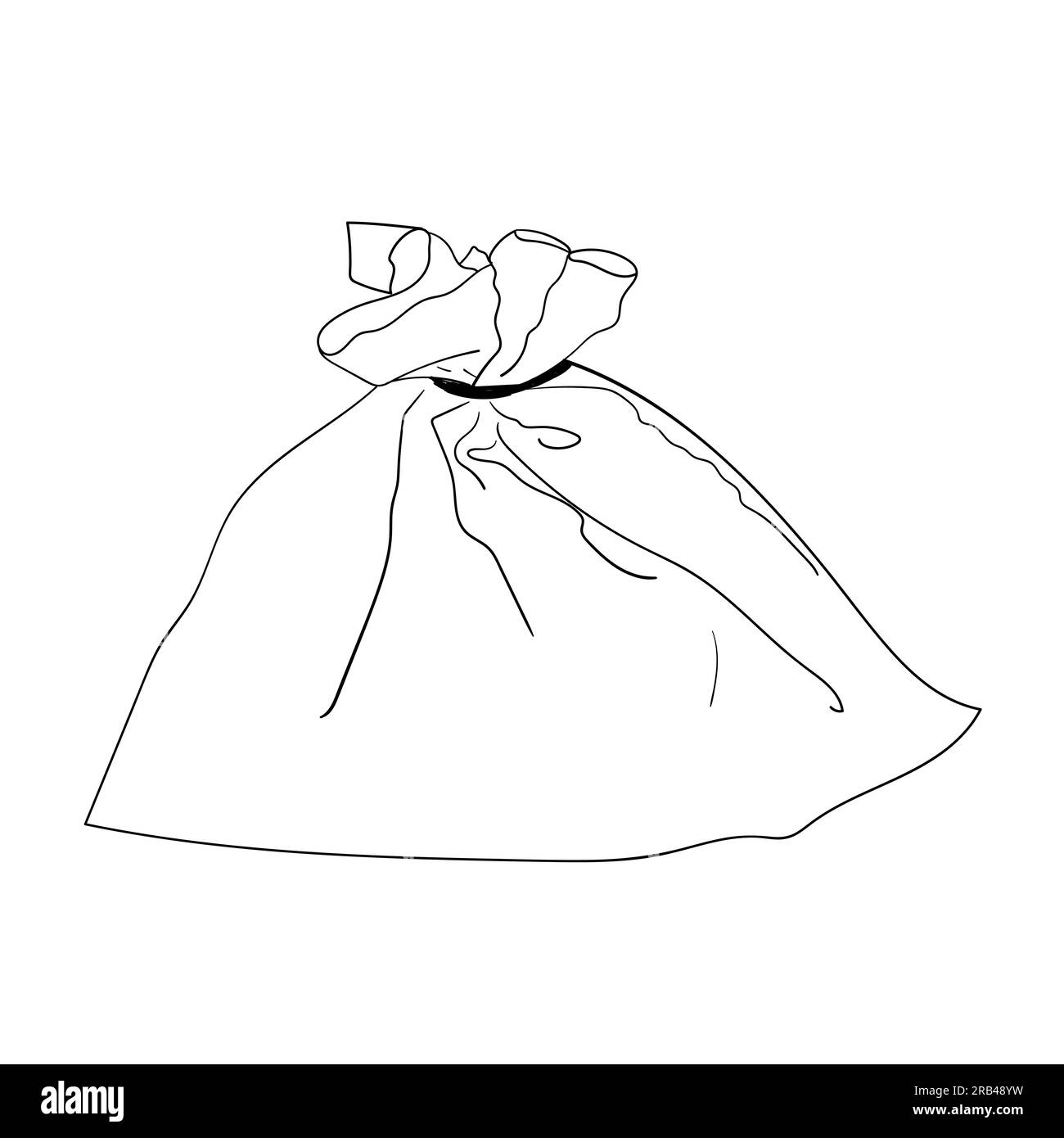Vector illustration of a canvas sack. Linen bag drawing Stock Vector