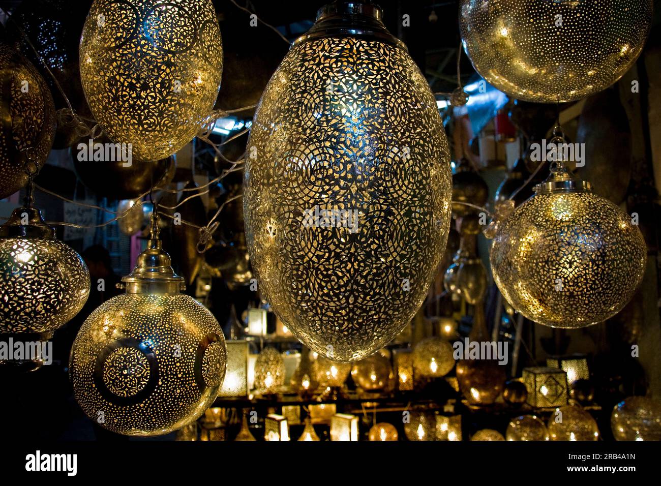 Morocco, Marrakech, Lamp Stock Photo - Alamy
