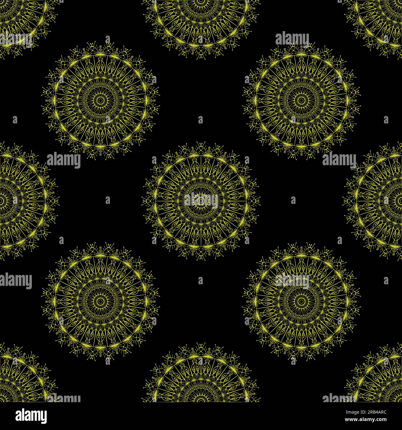 Mandala colorful background. Seamless pattern with ornamental elements. Stock Vector