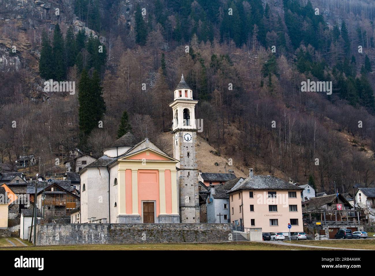 Sonogno, Canton Ticino, Switzerland Stock Photo