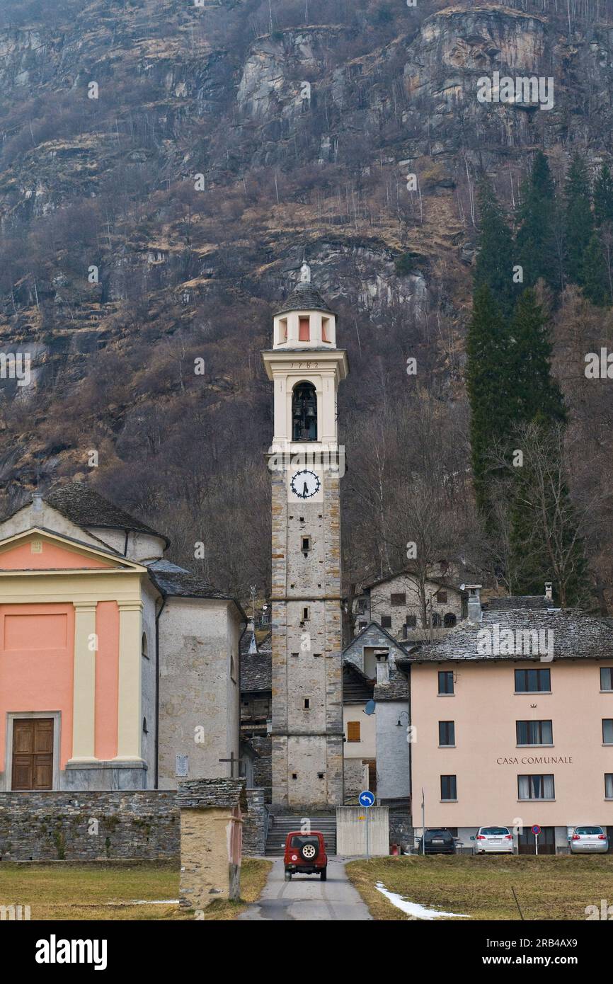 Sonogno, Canton Ticino, Switzerland Stock Photo